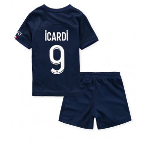 Paris Saint-Germain Mauro Icardi #9 babykläder Hemmatröja barn 2022-23 Korta ärmar (+ Korta byxor)